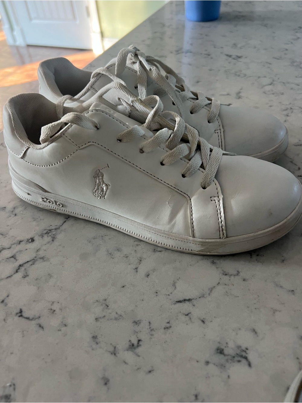 Polo by Ralph Lauren White Leather Low-Top Sneakers